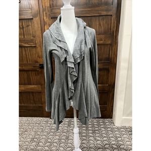 Gramercy 22 Womens Gray Tank‎ Ruffle Cardigan Size S
